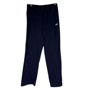 Puma Track Pants Women’s Blue Yellow Y2K Pull On Stretch Waist L Athletic